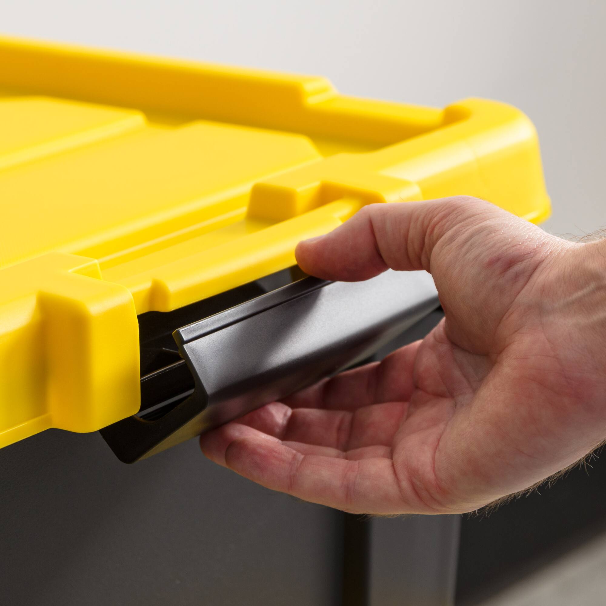 IRIS® 13.3qt. Black Store-It-All Utility Totes with Yellow Buckle Lids, 5ct.